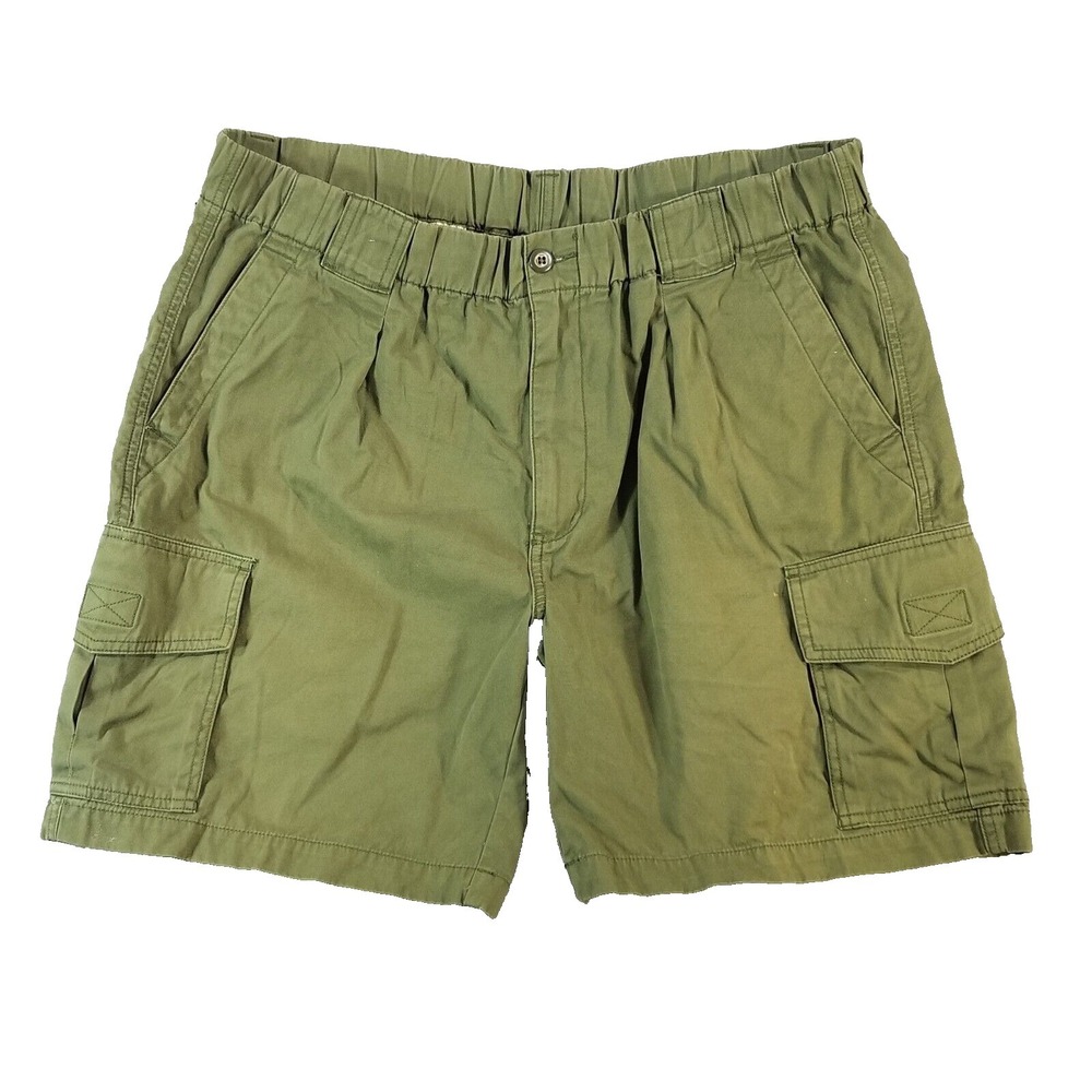 Tommy Bahama cargo hiking shorts men's medium green comfort waist outdoor 38x7.5